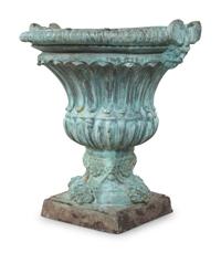 A Pair of Cast Metal Planters