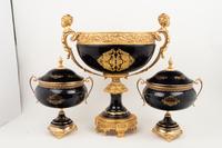 A Louis XV Limoges Style Gilt Bronze Mounted Porcelain Table Garniture
