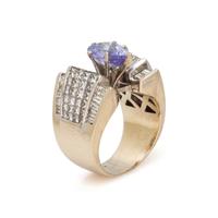 TANZANITE AND DIAMOND RING