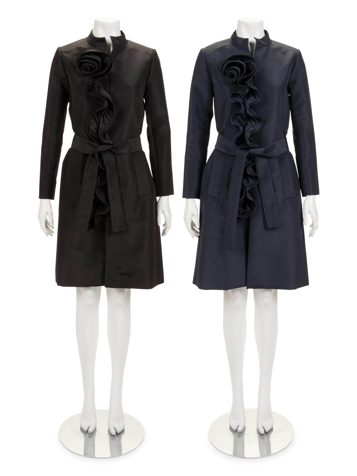 Two Oscar de la Renta Ruffled Taffeta Jackets, 2010