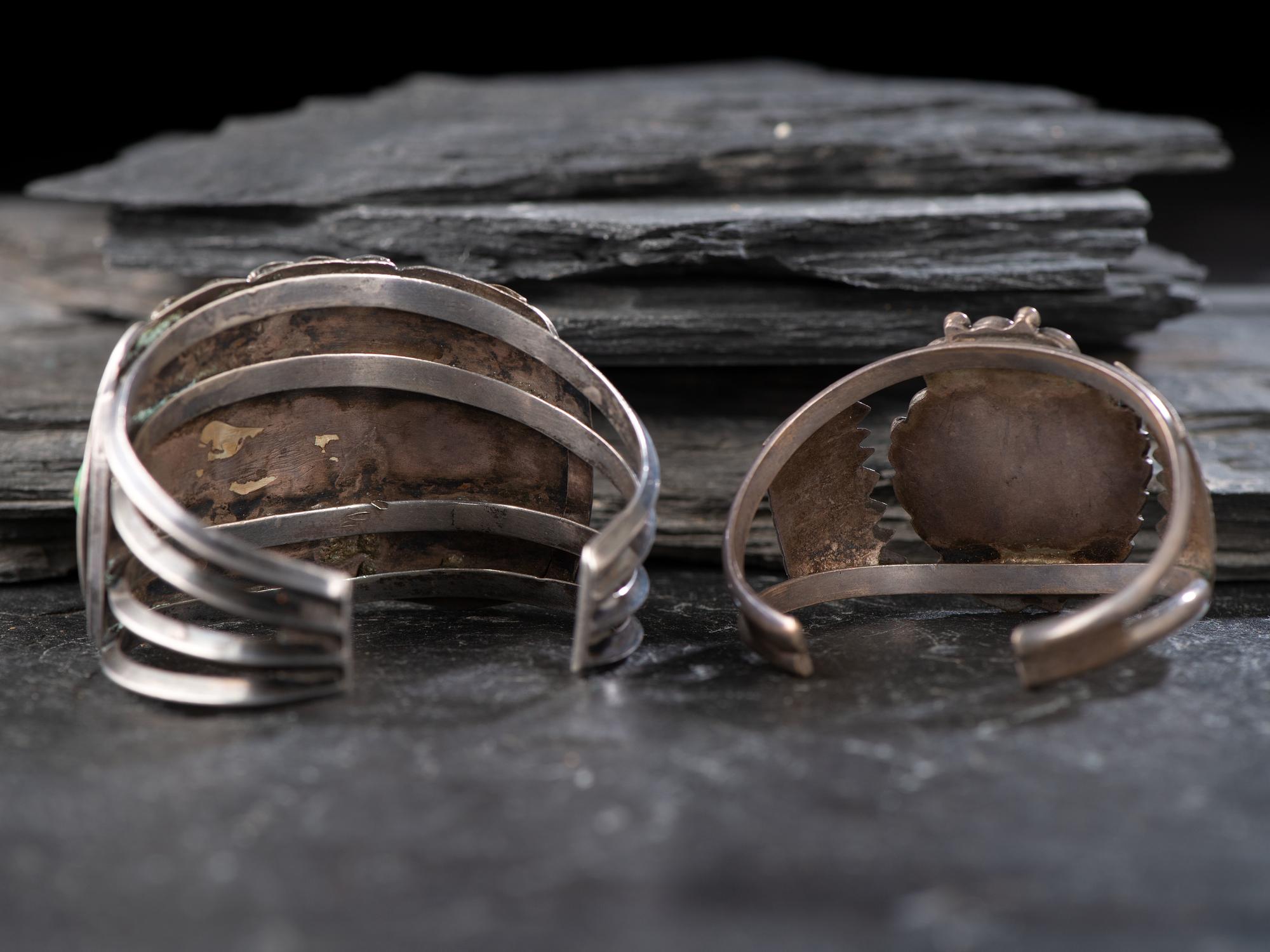 Navajo Silver and Turquoise Cuff Bracelets