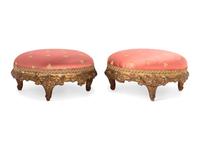 A Pair of Continental Style Foot Stools