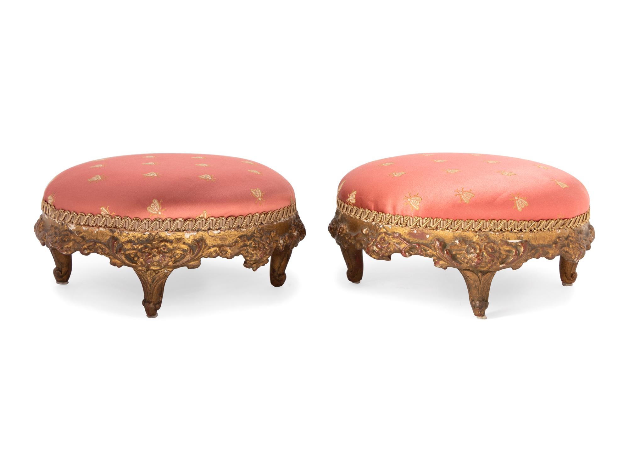 A Pair of Continental Style Foot Stools