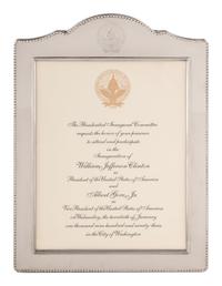 Invitation to the Inauguration of President Clinton and Vice President Gore by The Presidential Inaugural Committee.