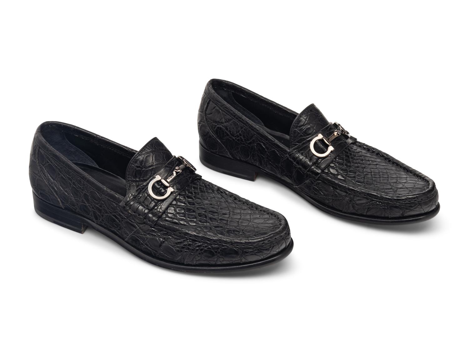 SALVATORE FERRAGAMO MEN'S CROCODILE LOAFERS