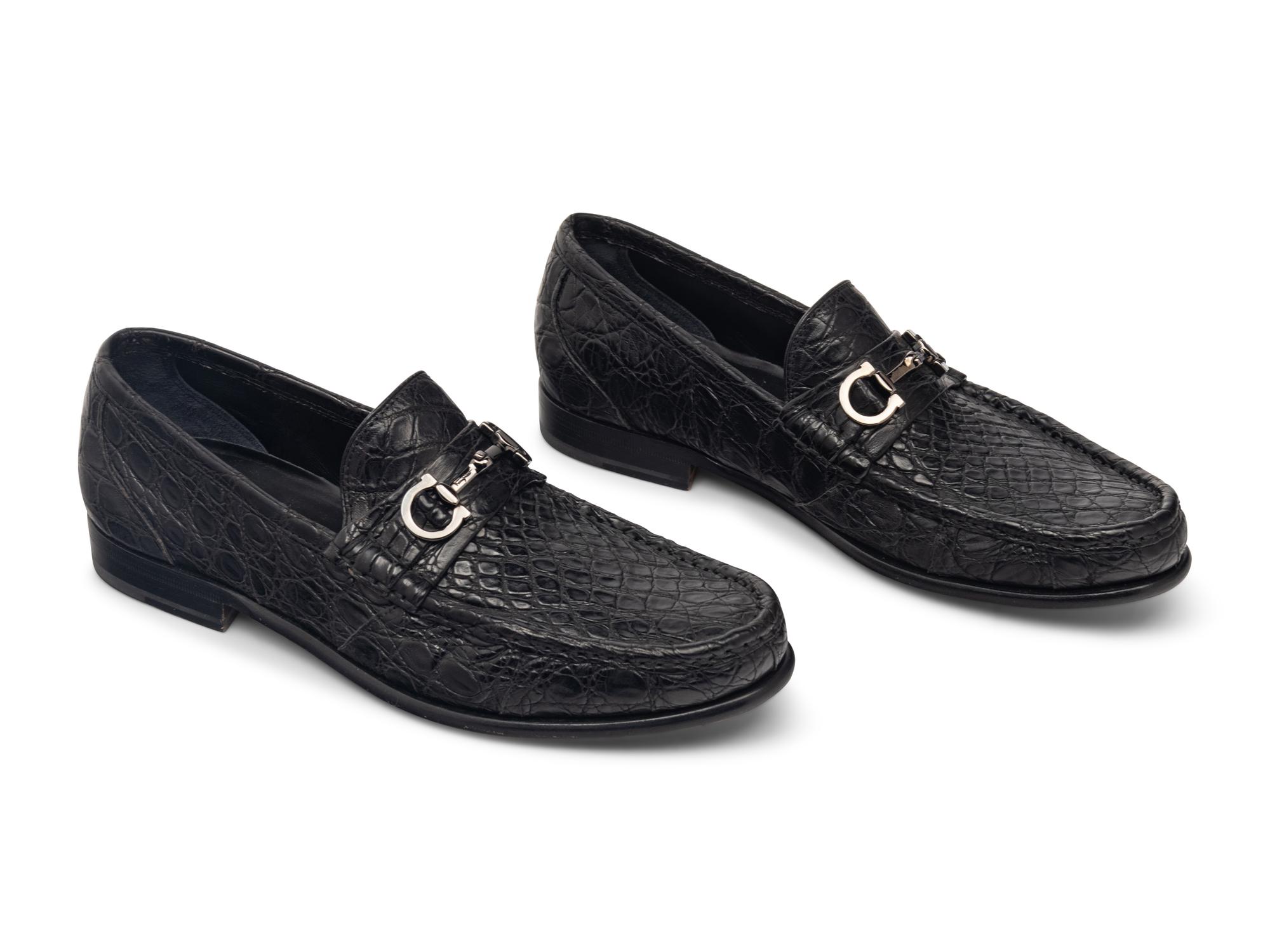 SALVATORE FERRAGAMO MEN'S CROCODILE LOAFERS