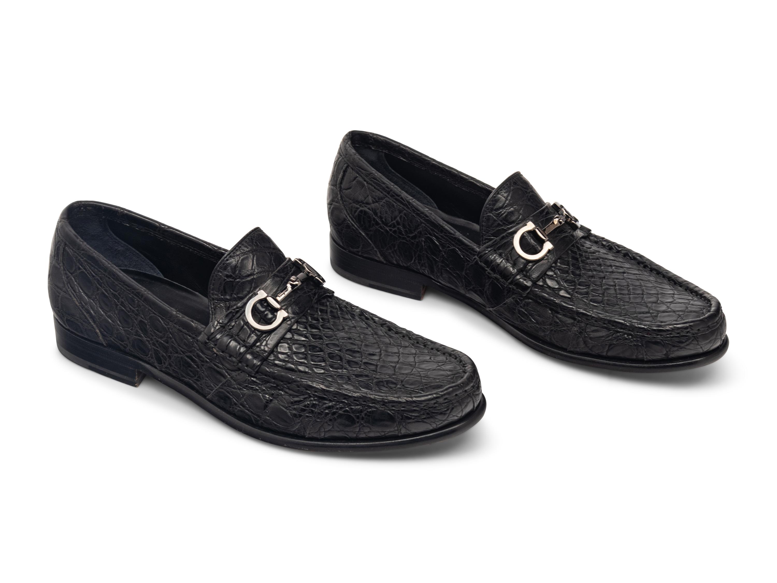 SALVATORE FERRAGAMO MEN'S CROCODILE LOAFERS