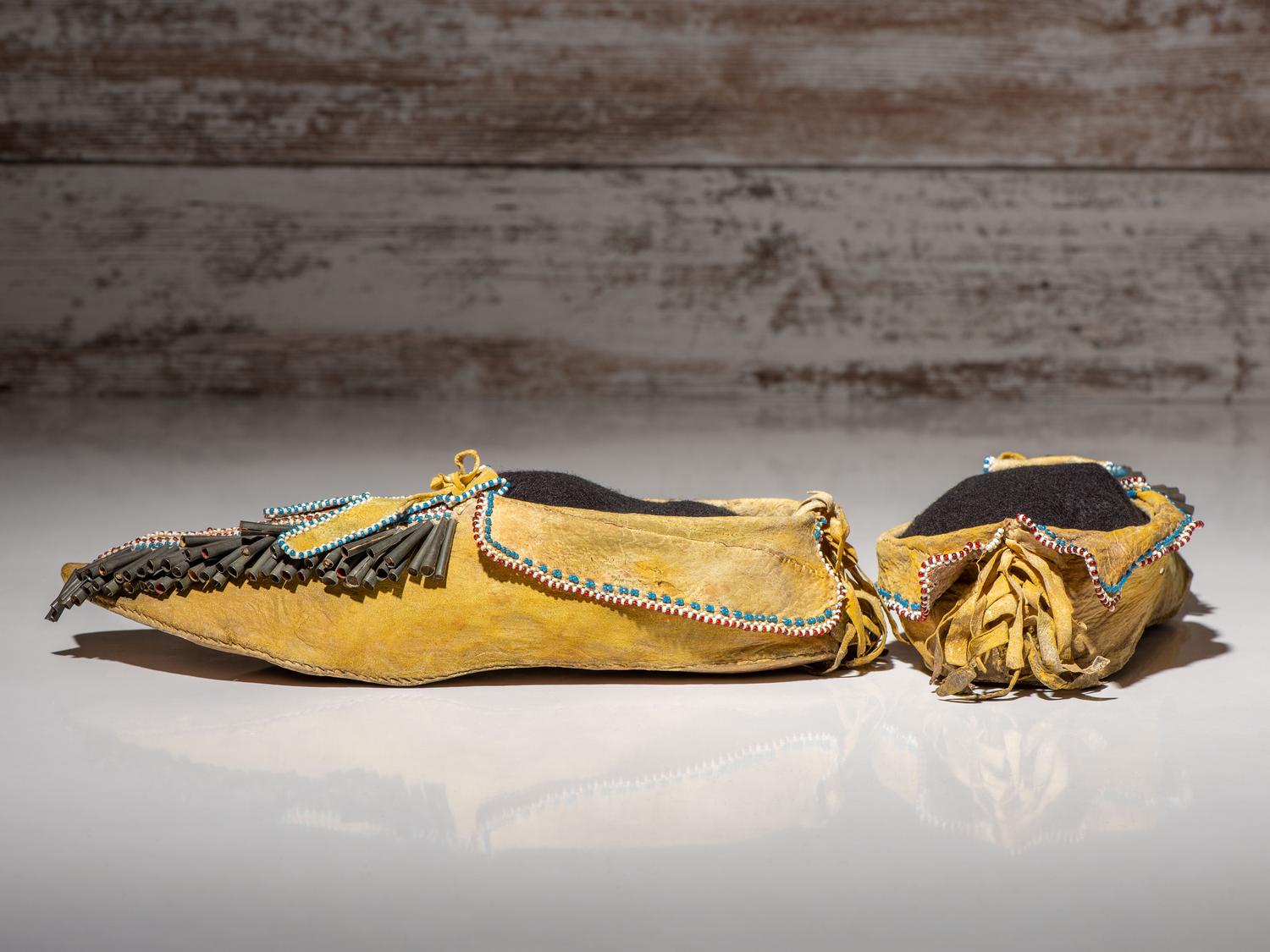 Kiowa Beaded Hide Moccasins