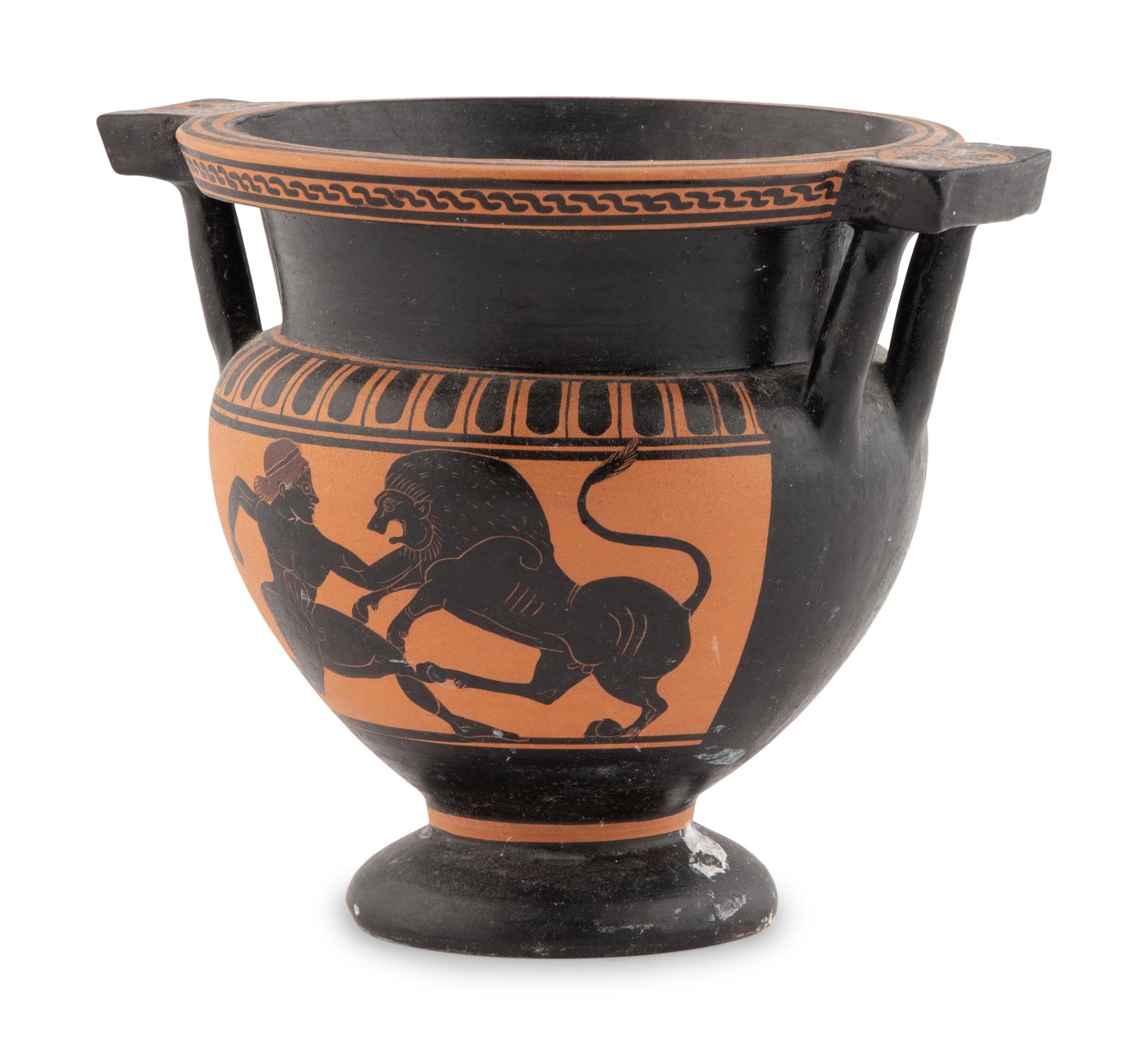 A Greek Style Black-Figured Column-Krater