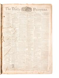 [LOUISIANA -- SLAVERY & ABOLITION]. The Daily Picayune. 763 issues in 5 bound volumes. New Orleans, LA: Lumsden, Kendall, & Co., 1842, 1843, 1848, 1851, 1852.