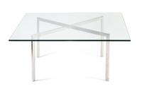A Ludwig Mies van der Rohe Barcelona Low Table Height 28 1/2 x width 39 3/4 x depth 39 3/4 inches.
