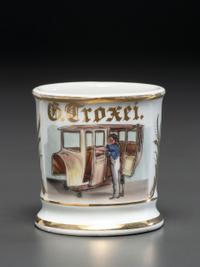An Automobile Mechanic's Porcelain Occupational Shaving Mug