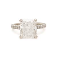 RADIANT CUT DIAMOND AND DIAMOND RING