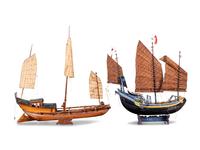 Two Chinese Models of Junk Sailboats