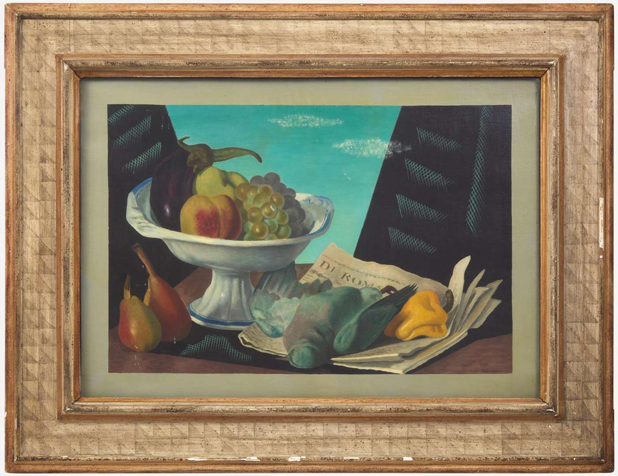 Gino Severini (Italian, 1883-1966) - Natura Morta con Frutta e Caccia