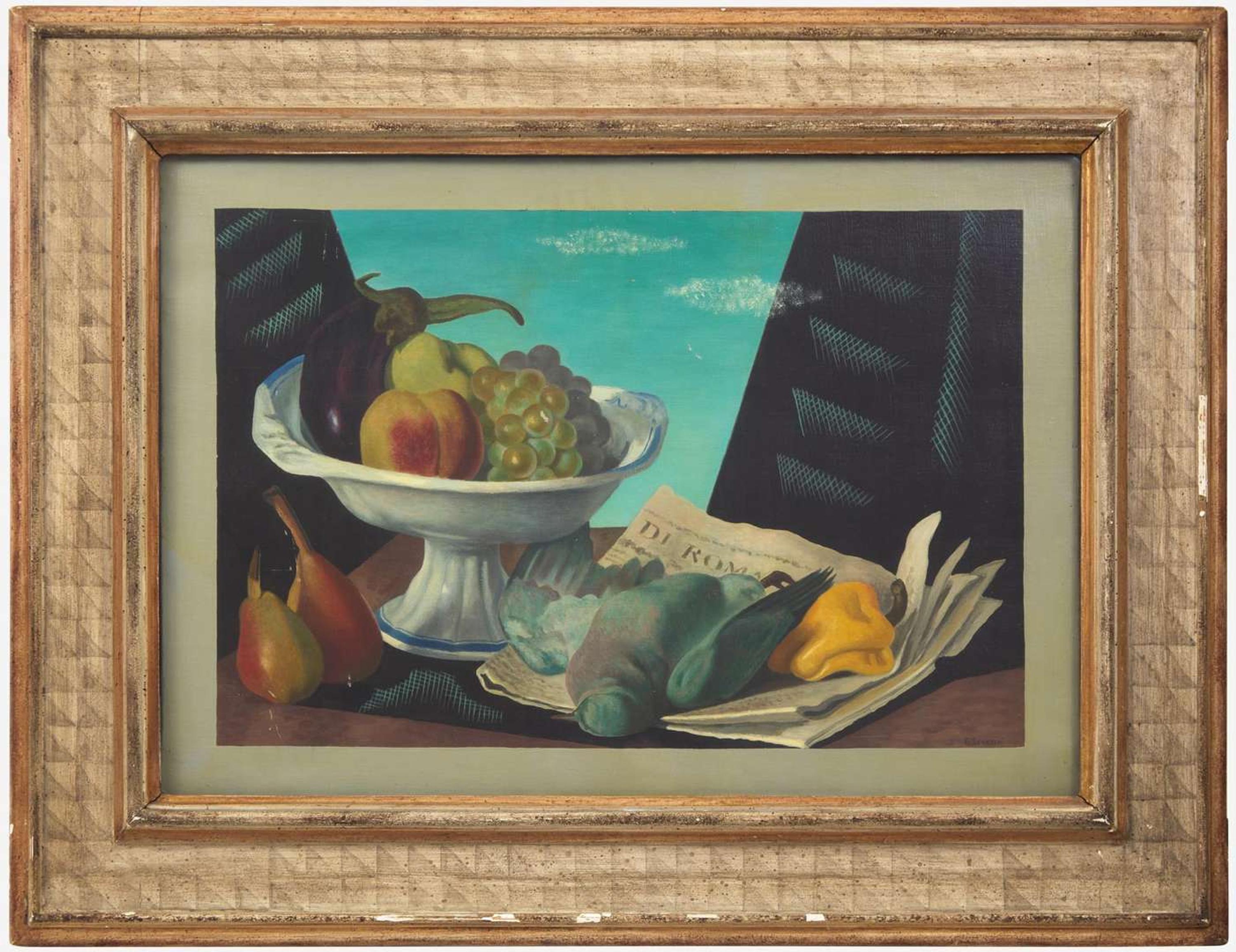 Gino Severini (Italian, 1883-1966) - Natura Morta con Frutta e Caccia
