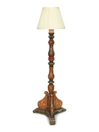 An Italian Polychrome Painted Altar Stick