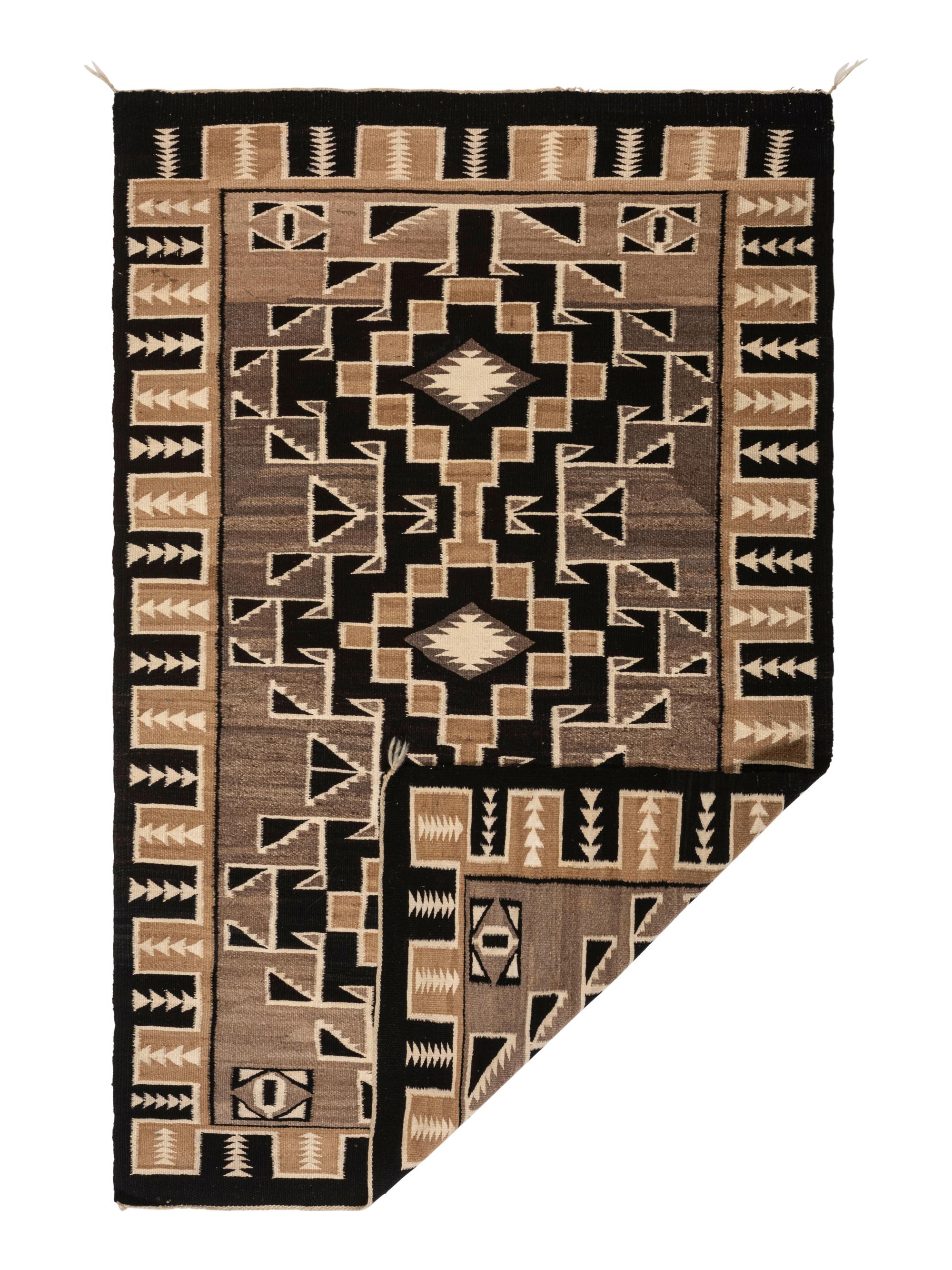 Navajo Two Grey Hills Double Saddle Weaving / Rug