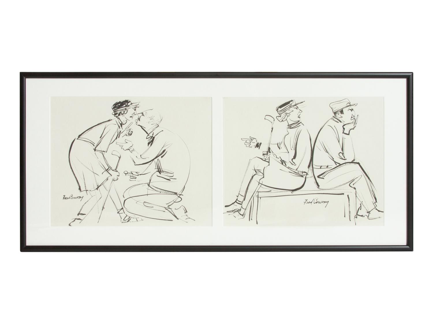 Three works: Golfing Couples