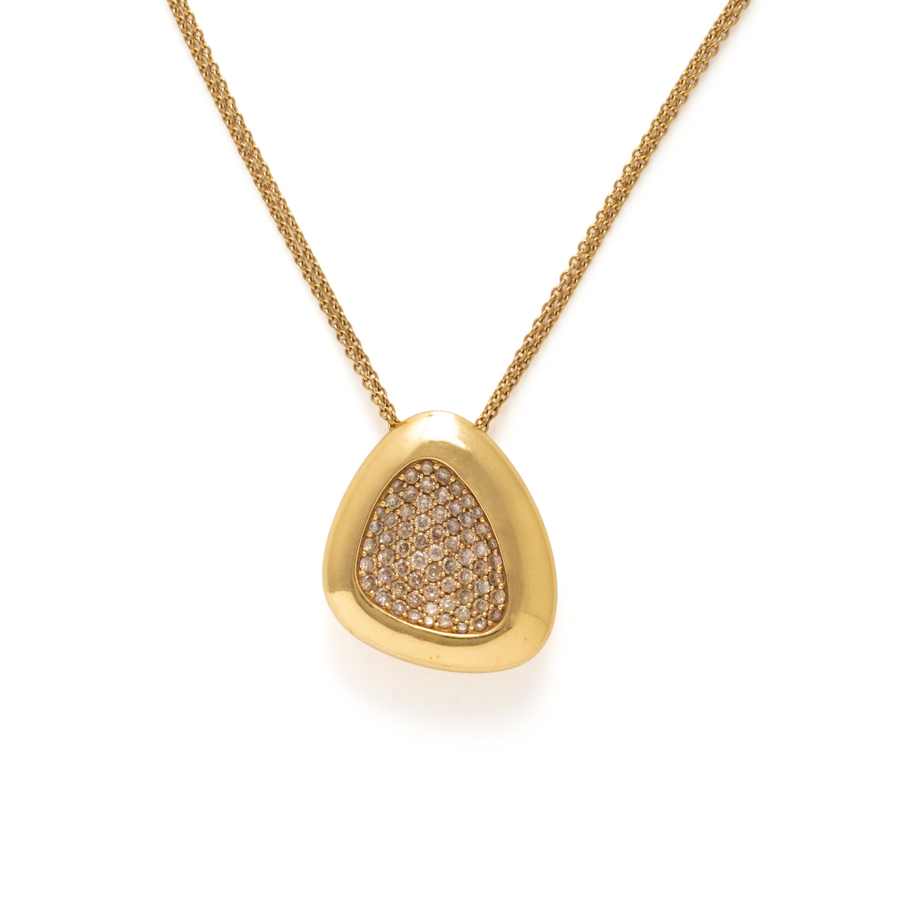 Roberto Coin, Colored Diamond and Yellow Gold 'Capris Plus' Pendant on Unsigned Chain