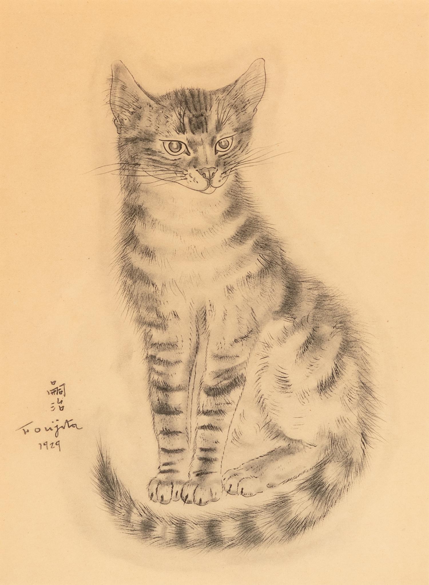 Léonard Tsuguharu Foujita (French/Japanese, 1886-1968) — A pair of prints (from A Book of Cats being Twenty Drawings , 1929)