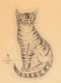 Léonard Tsuguharu Foujita (French/Japanese, 1886-1968) — A pair of prints (from A Book of Cats being Twenty Drawings , 1929)