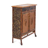 A Victorian Aesthetic Movement Burnt Bamboo Side Cabinet