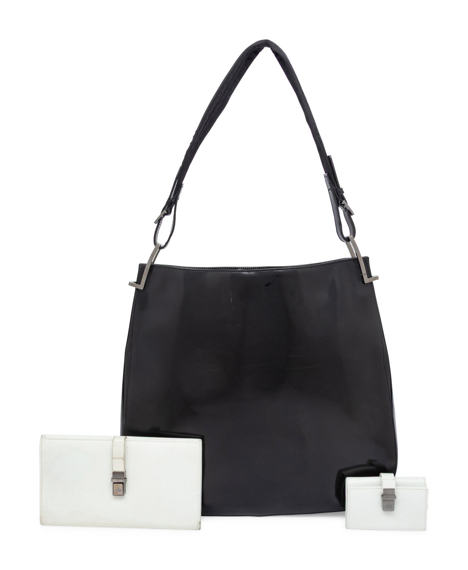 Tom Ford for Gucci, Patent Leather Tote & Two White Leather Accessories