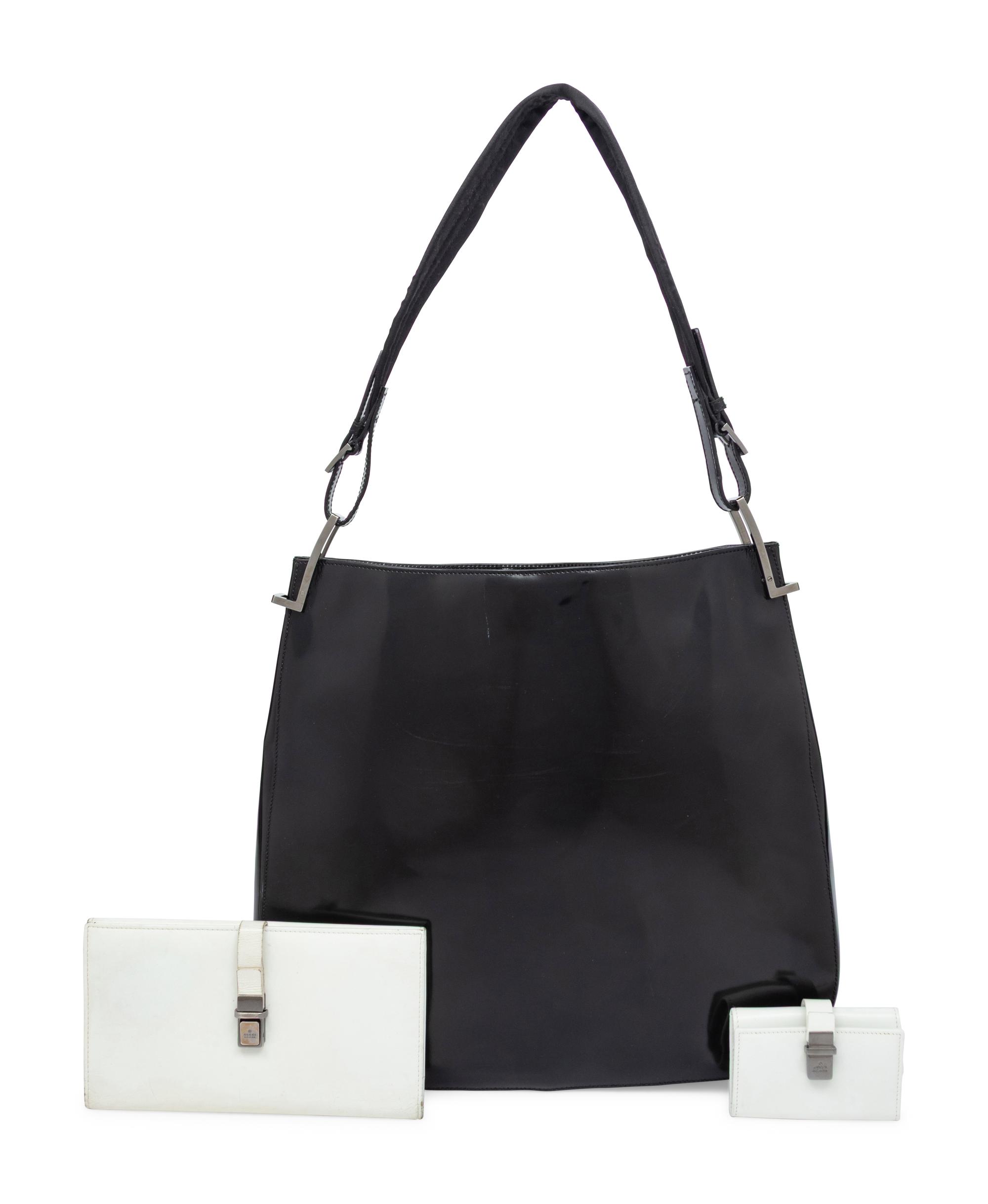 Tom Ford for Gucci, Patent Leather Tote & Two White Leather Accessories