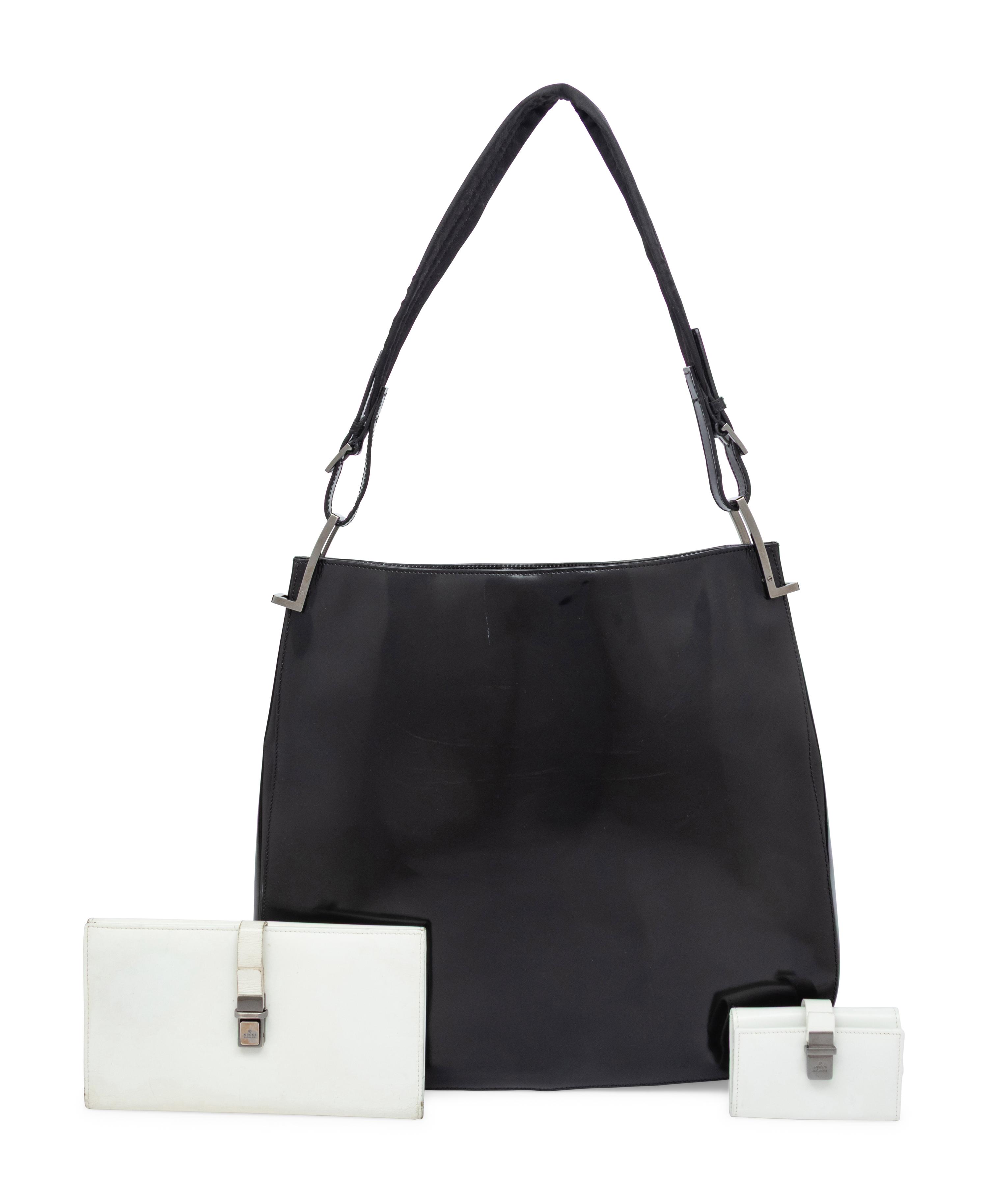 Tom Ford for Gucci, Patent Leather Tote & Two White Leather Accessories
