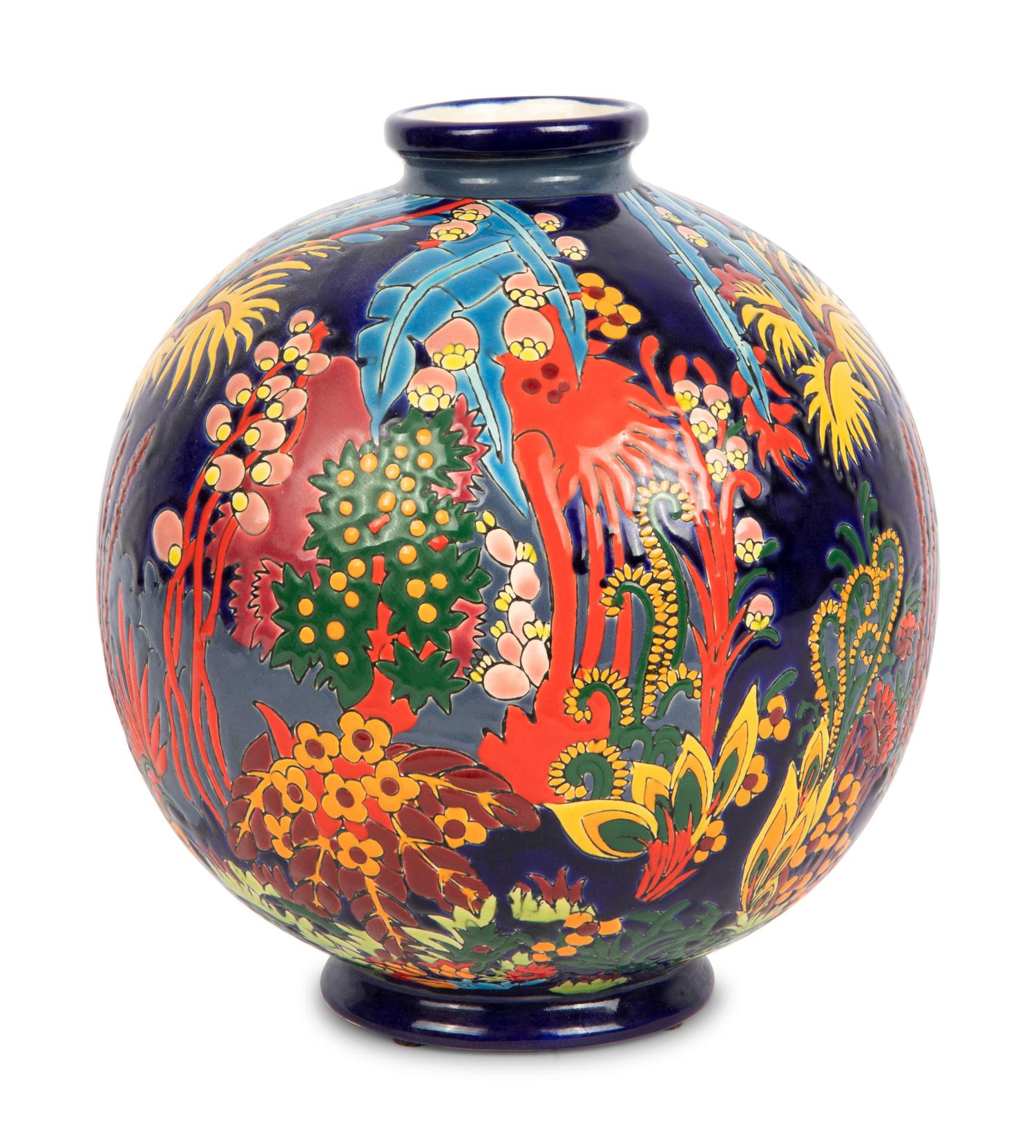 A French Longwy Enamel Porcelain Vase