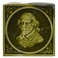 A Set of Two Glazed Ceramic Tiles by Hamilton Tile Work 6" W x .5" D x 6" H — United States, Late 19th Century