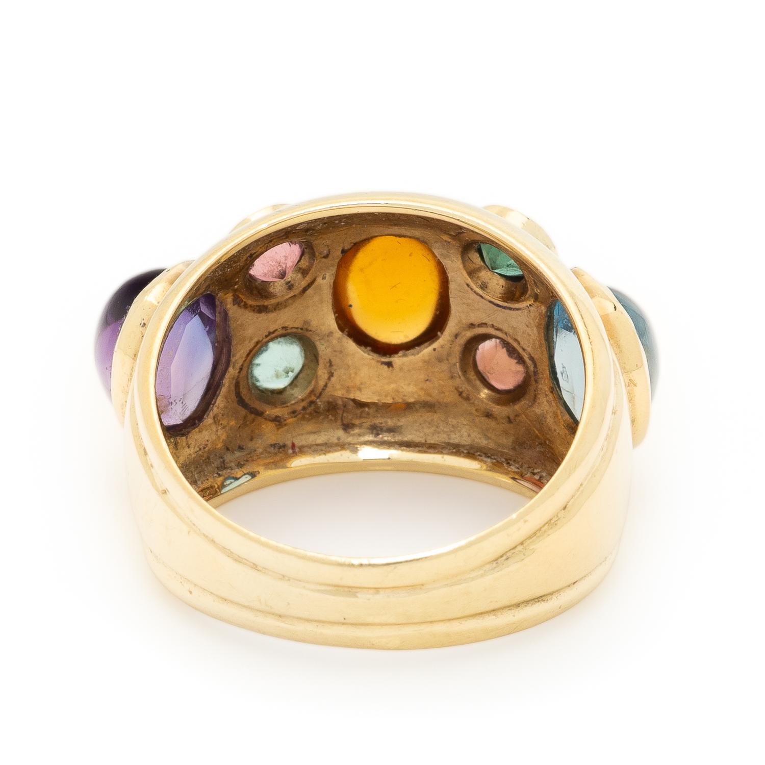 Multigem and Yellow Gold Ring