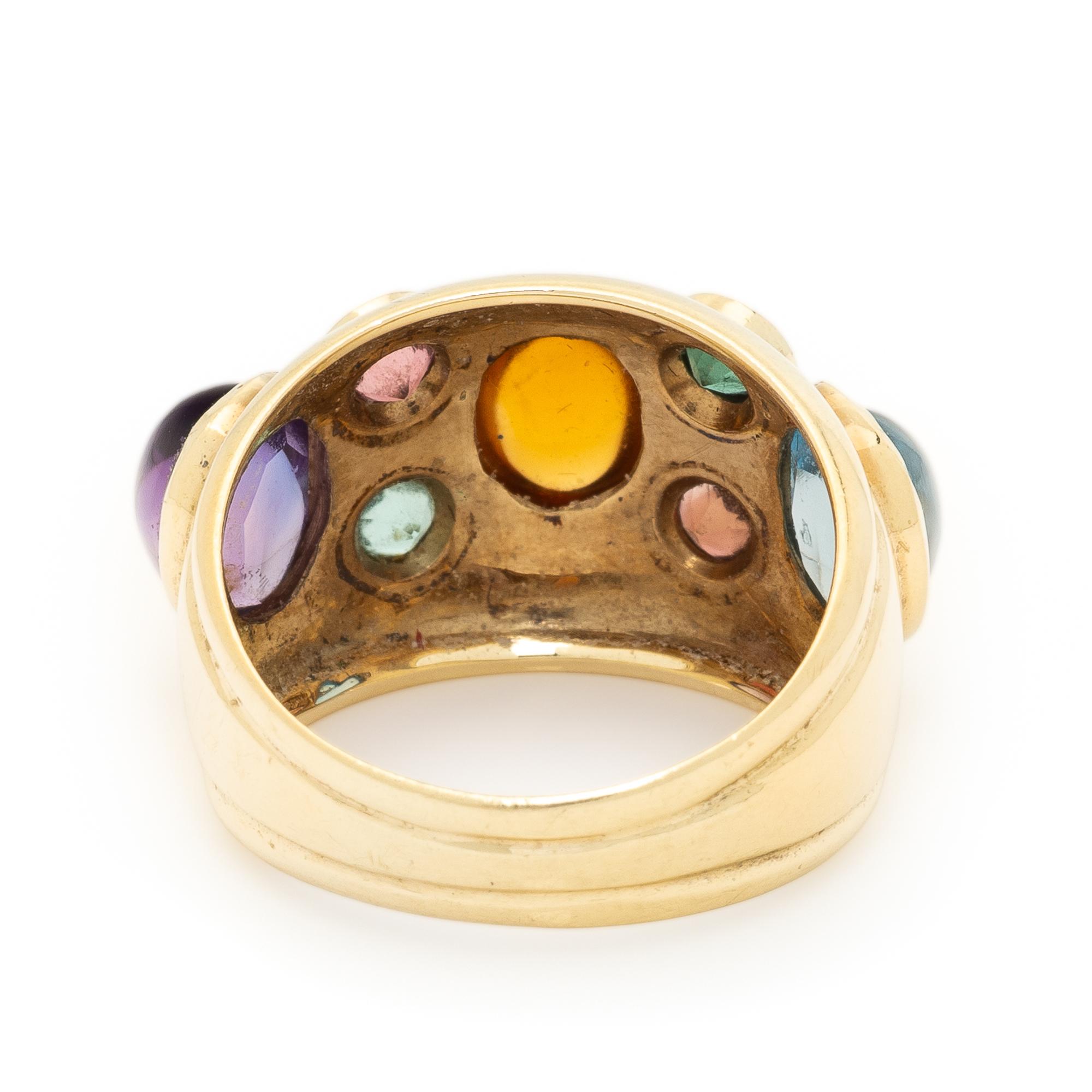 Multigem and Yellow Gold Ring