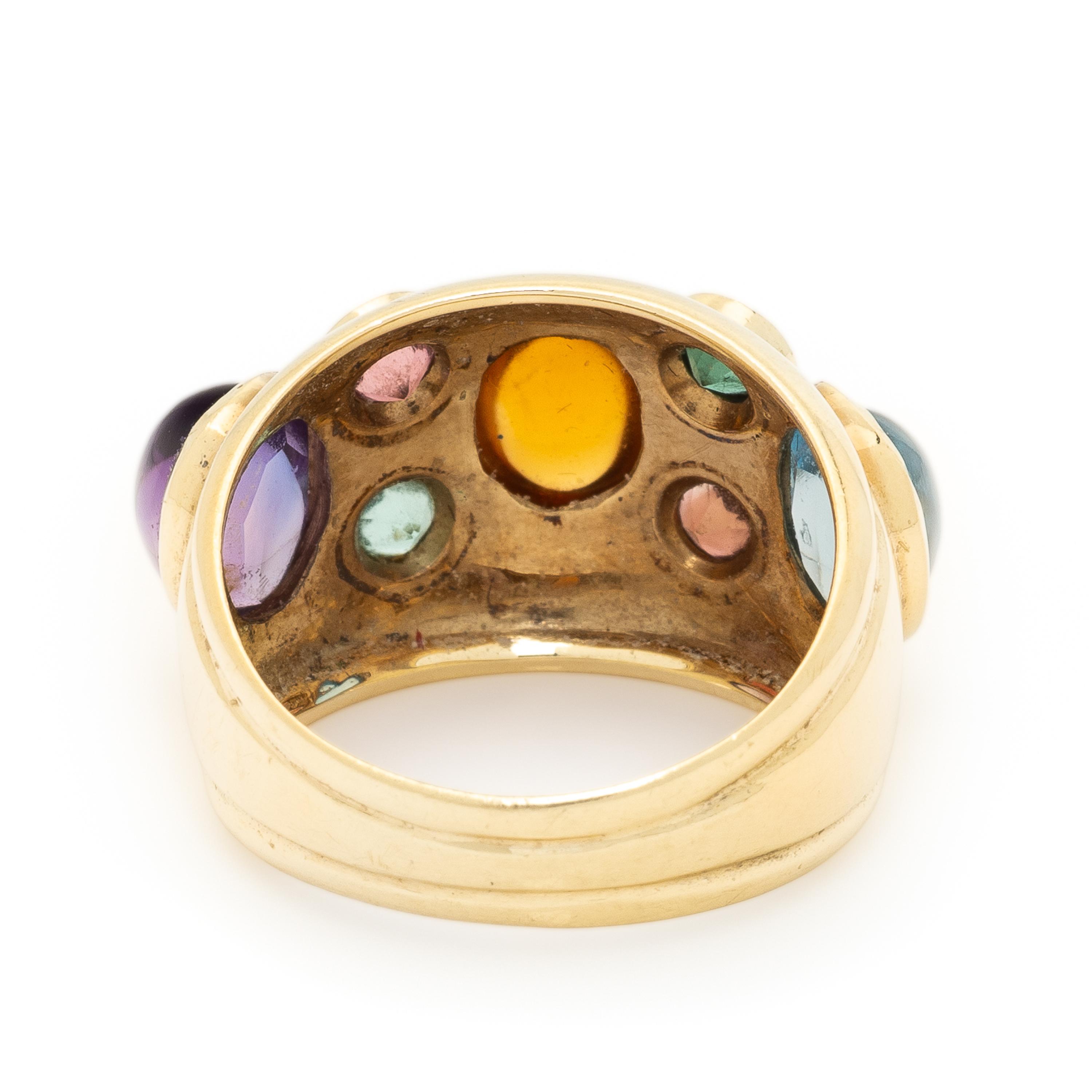Multigem and Yellow Gold Ring