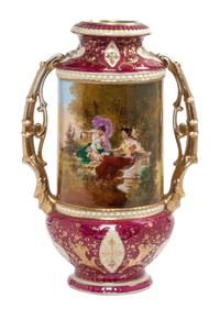 A Royal Vienna Style Porcelain Vase Height 11 1/2 inches. — 20TH CENTURY