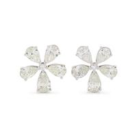 DIAMOND FLOWER EARCLIPS