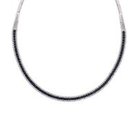 WHITE GOLD, SAPPHIRE AND DIAMOND NECKLACE