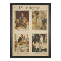 [Americana] Rockwell, Norman. Inscribed Four Freedoms Poster