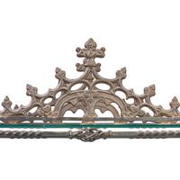 A Neo-Gothic Style Wrought Iron and Glass Bookshelf