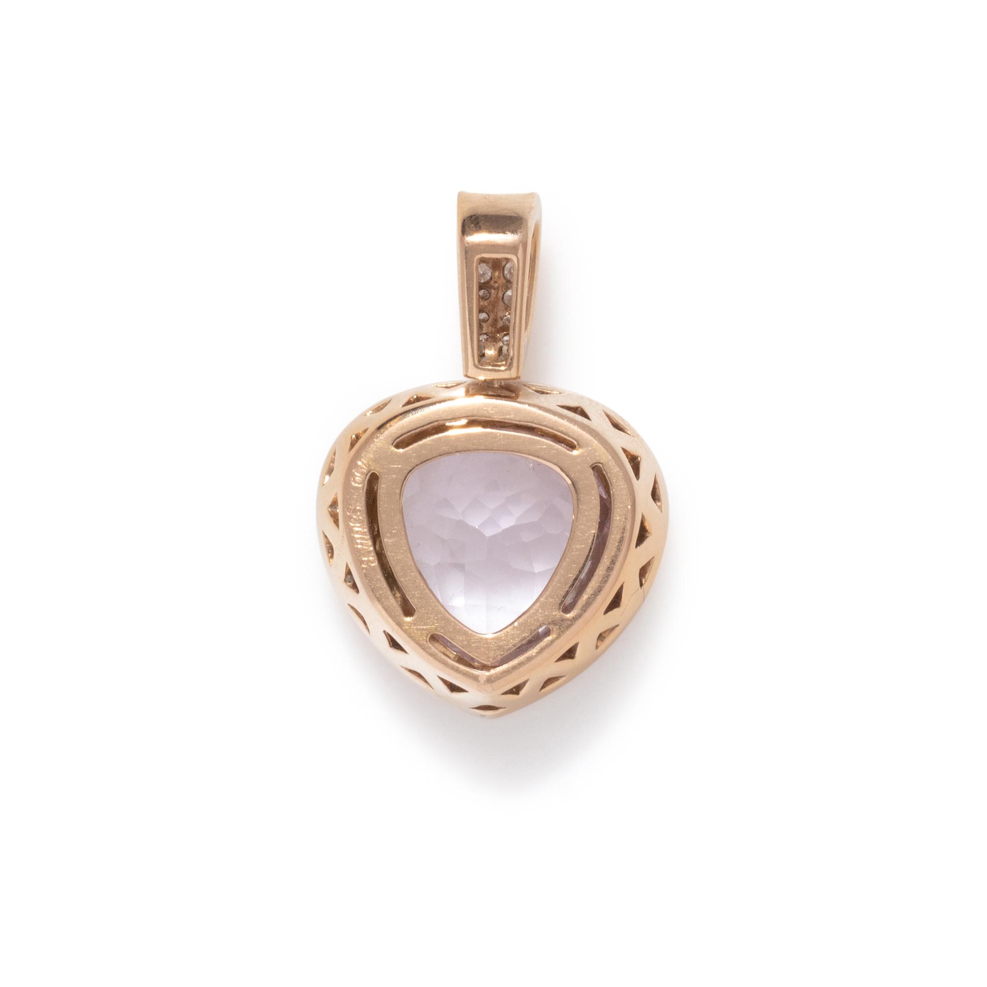 SONIA B., KUNZITE AND DIAMOND PENDANT