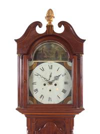A George III Style Satinwood Inlaid Mahogany Tall Case Clock