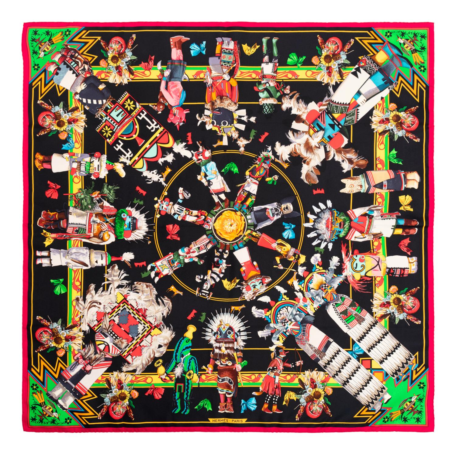 Four Hermès Items: Two 90cm Scarves and Two Ties