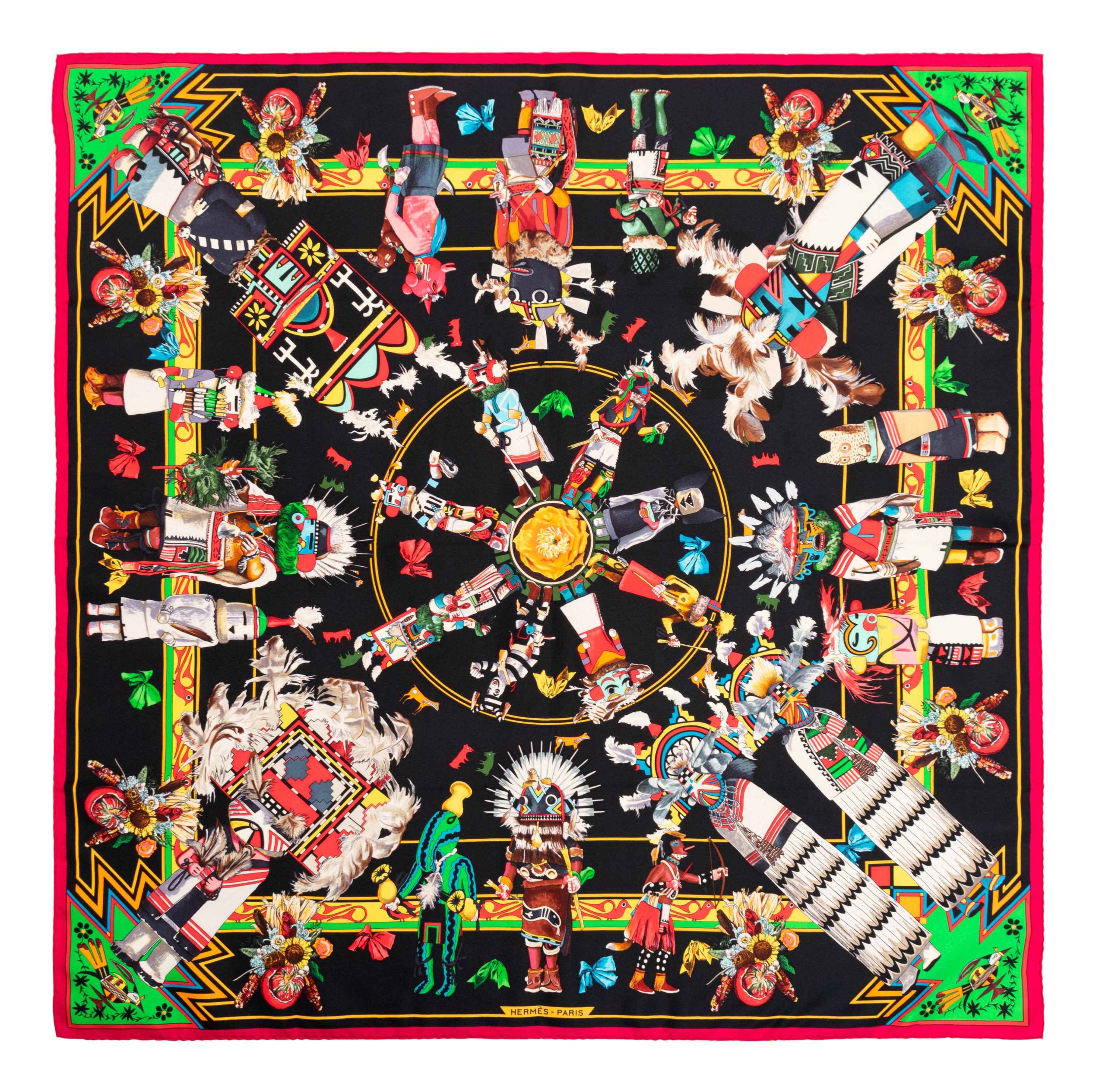 Four Hermès Items: Two 90cm Scarves and Two Ties