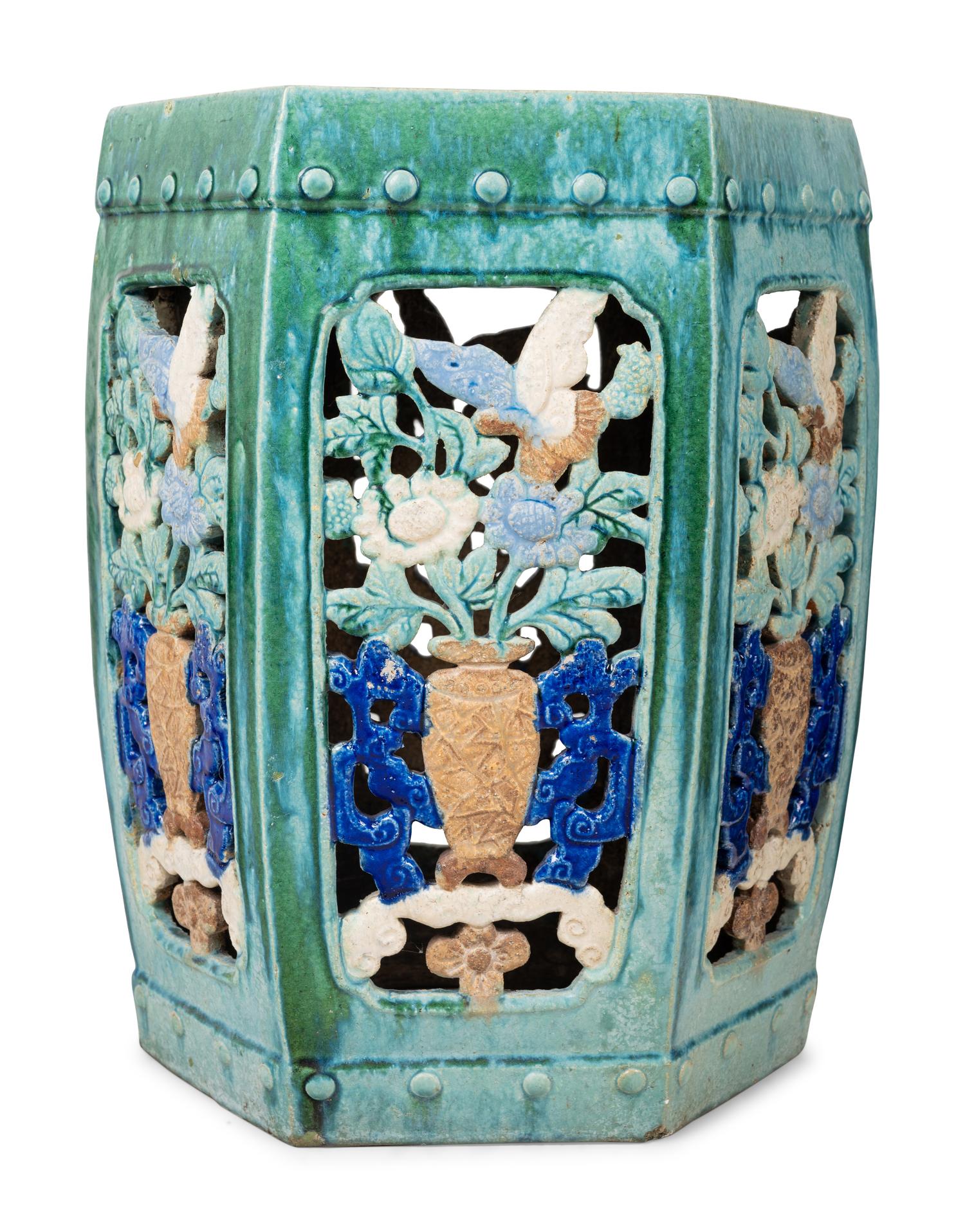 Three Chinese Glazed Porcelain Garden Seats
