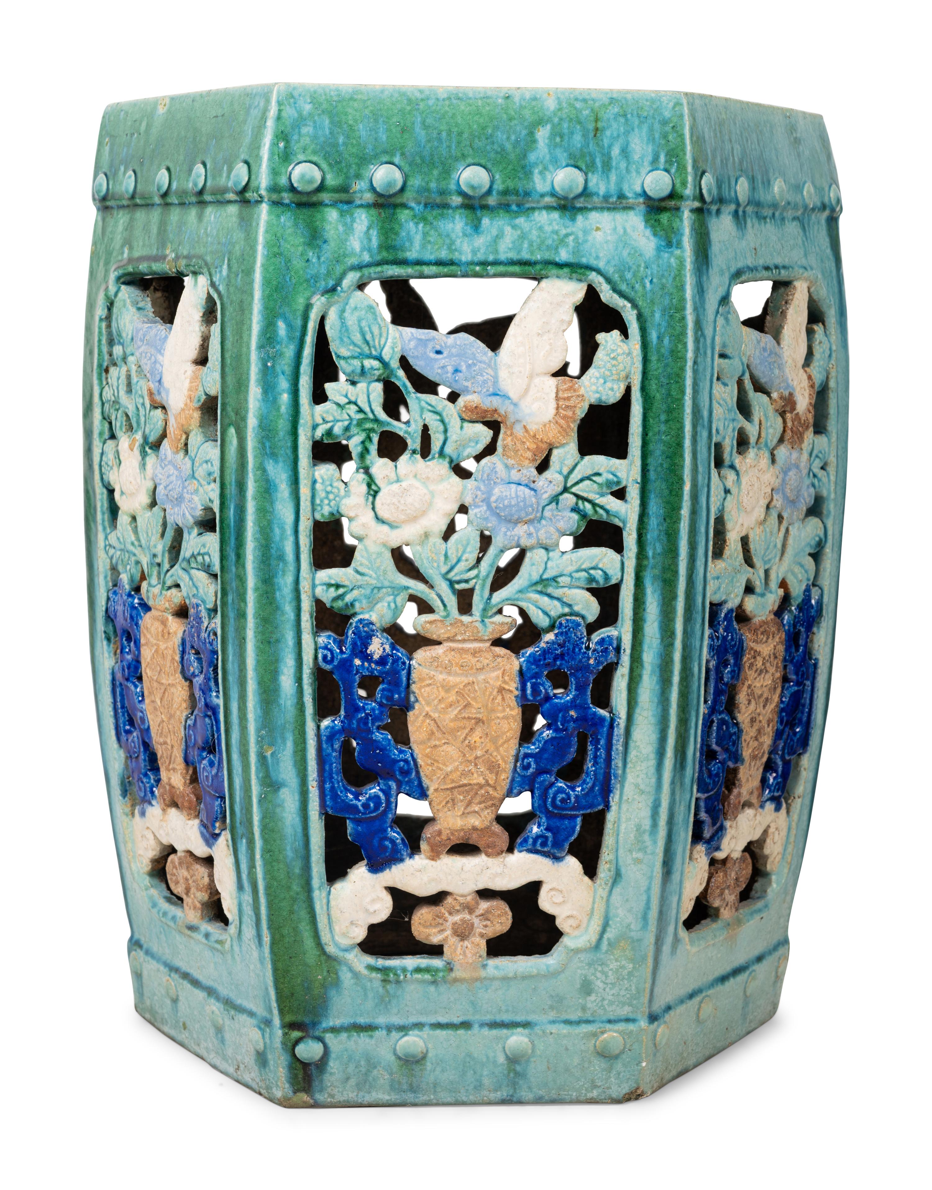 Three Chinese Glazed Porcelain Garden Seats