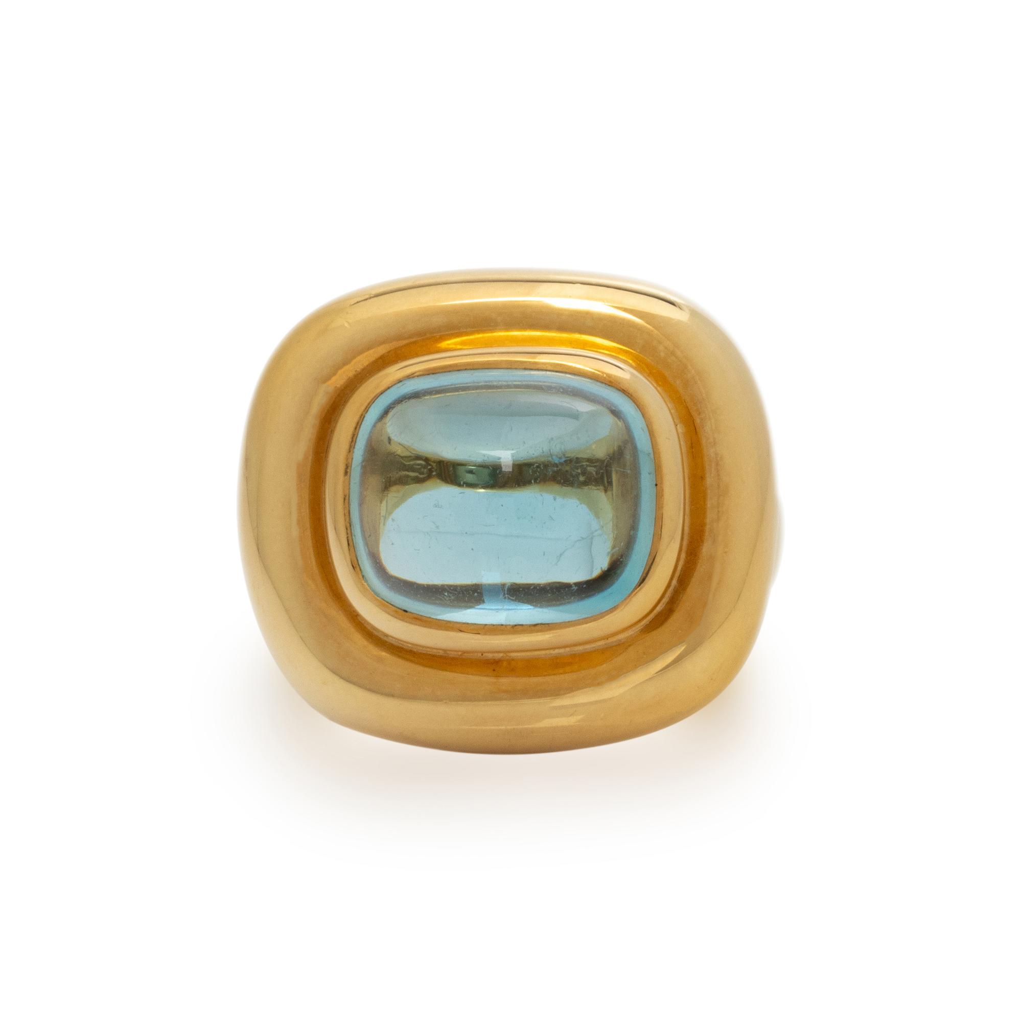 TIFFANY & CO., PALOMA PICASSO, AQUAMARINE AND YELLOW GOLD RING
