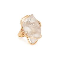 ROCK CRYSTAL CAT RING