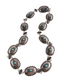 Navajo Silver and Turquoise Link Concha Belt