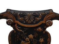 A Pair of Queen Anne Style Black-Japanned Armchairs